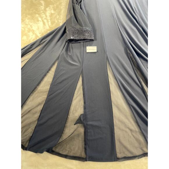 R & M Richards Dress Barn NWT Blue Duster Shear Sleeves Size 14 - Picture 3 of 11